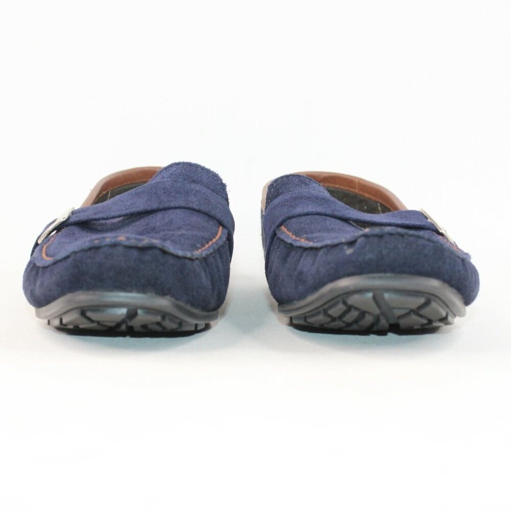 Gerpa Mens Sz 11.5M Navy Blue Leather Suede Buckle Slide On Driving Loafers Shoe - Picture 4 of 12
